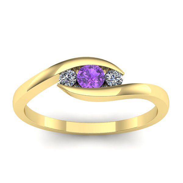 Inel cu ametist rotund