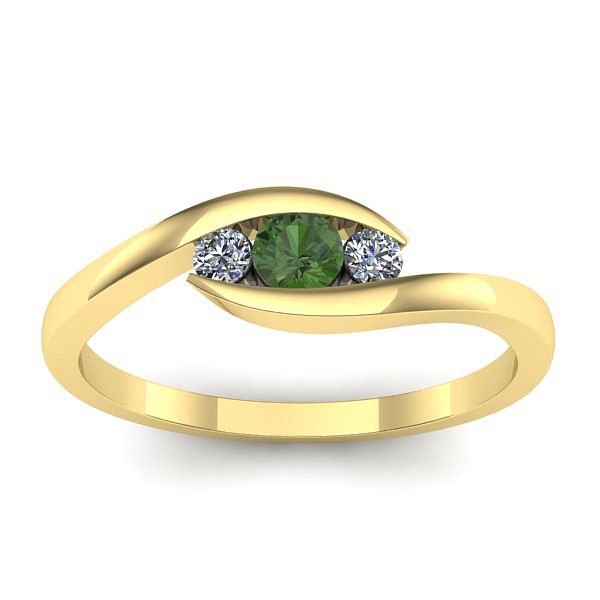 Inel logodna cu peridot rotund