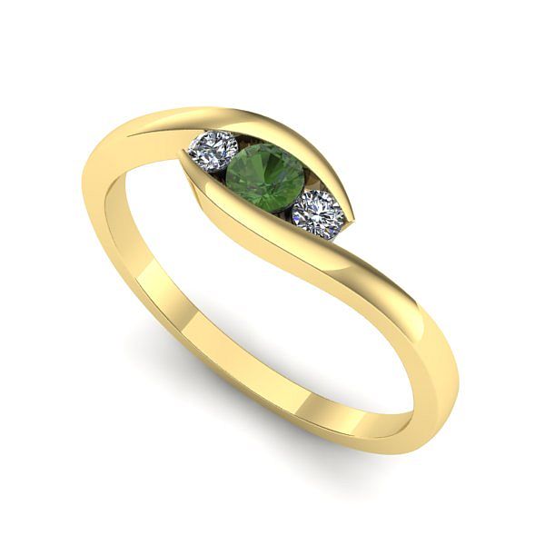 Inel de logodna din aur galben cu peridot