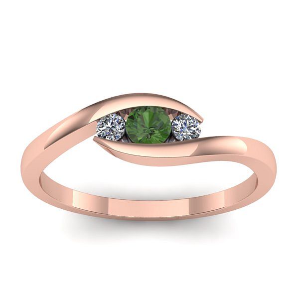 Inel cu peridot rotund