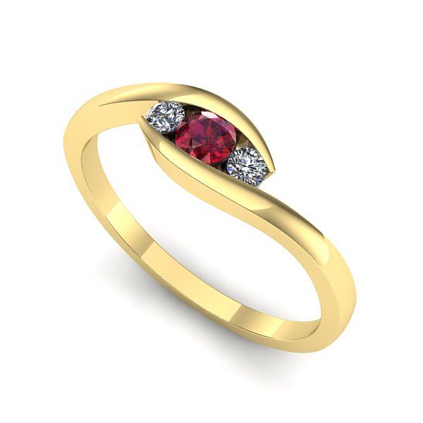 Inel din aur galben cu rubin