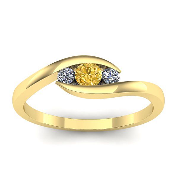 Inel logodna cu safir galben rotund