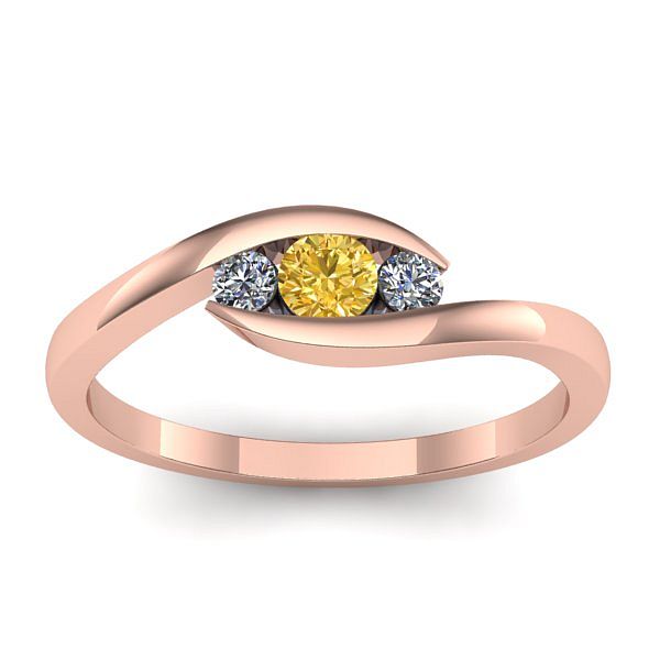 Inel cu safir galben rotund