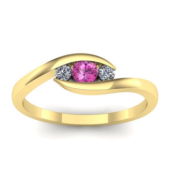 Inel de logodna cu safir roz rotund