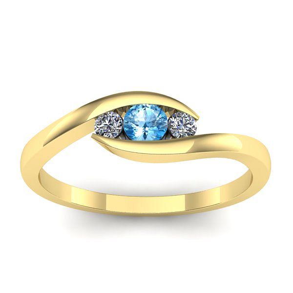 Inel logodna cu topaz blue rotund