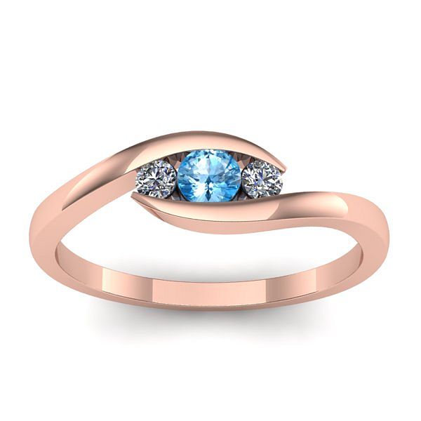 Inel cu topaz blue rotund