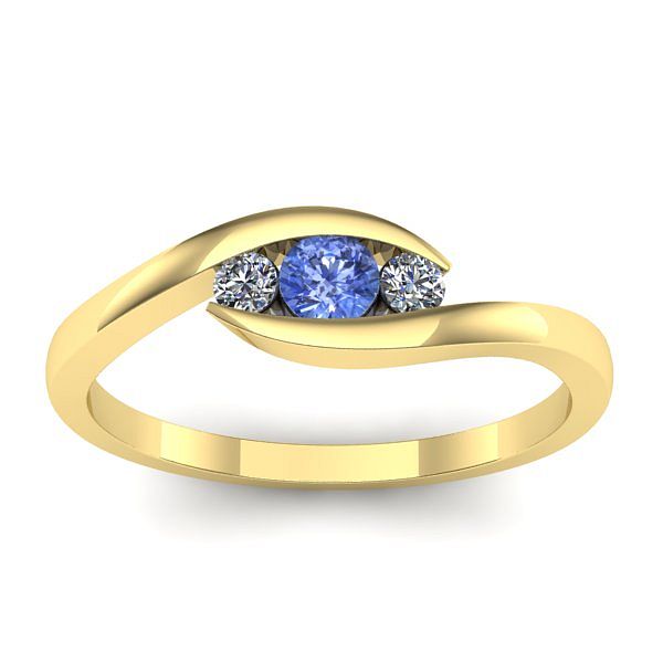 Inel de logodna cu tanzanit rotund