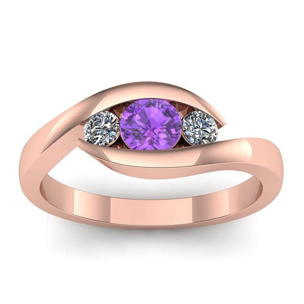 Inel cu ametist rotund