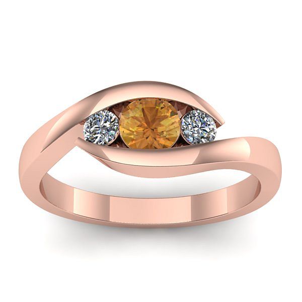 Inel de logodna cu citrin rotund