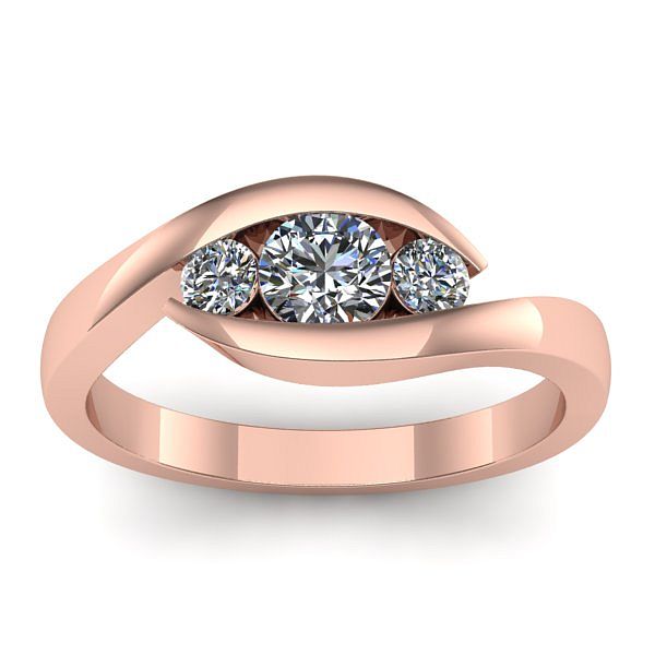 Inel cu diamant rotund