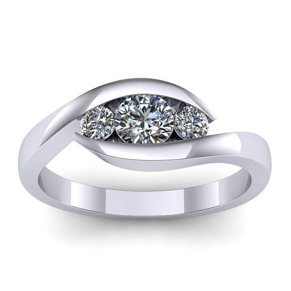 Inel logodna cu safir alb rotund