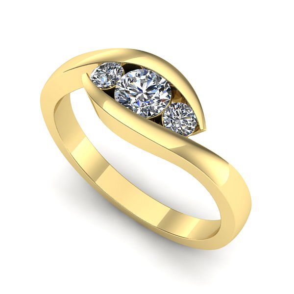 Inel de logodna din aur galben cu diamant de laborator