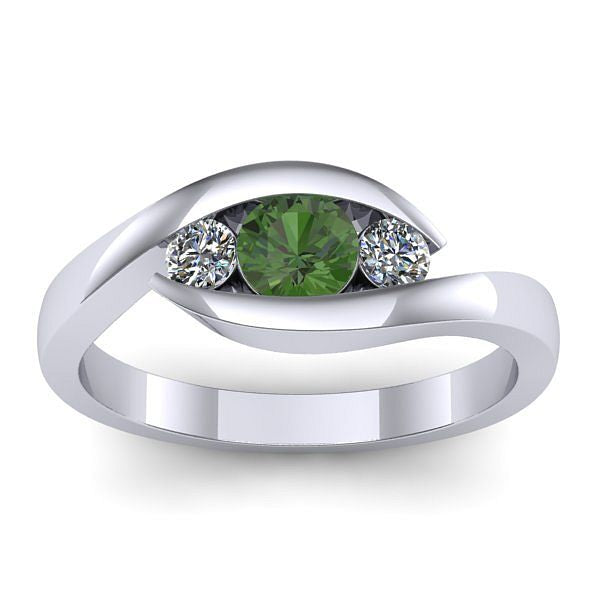 Inel de logodna cu peridot rotund