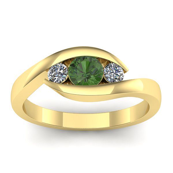 Inel logodna cu peridot rotund