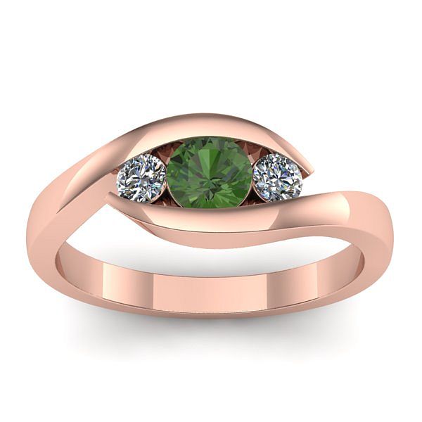 Inel cu peridot rotund