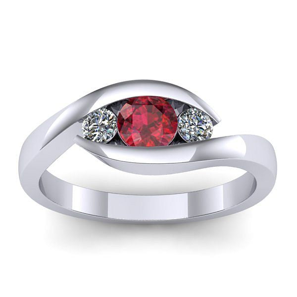Inel logodna cu rubin rotund