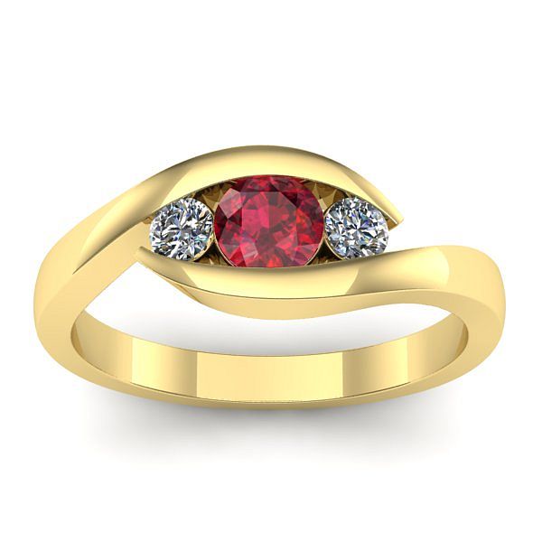 Inel cu rubin rotund