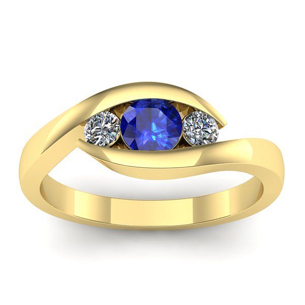 Inel de logodna cu safir rotund