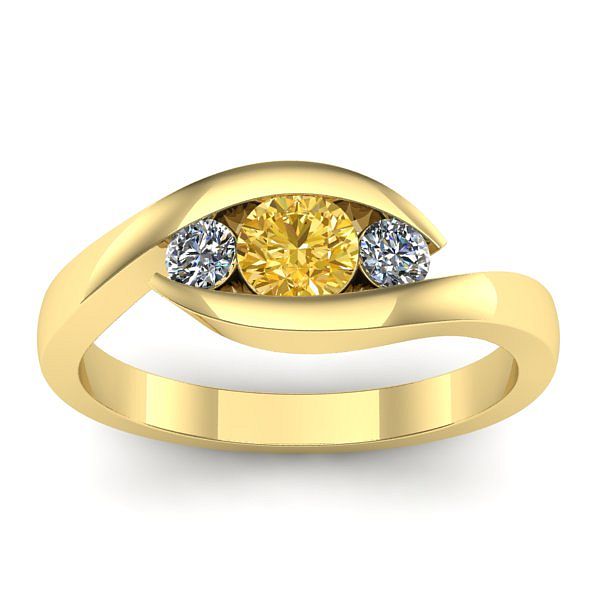 Inel cu safir galben rotund