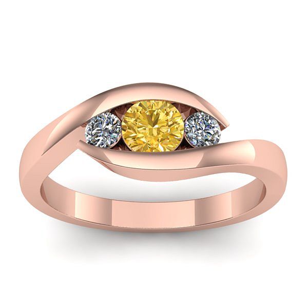 Inel de logodna cu safir galben rotund