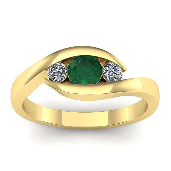 Inel cu smarald rotund