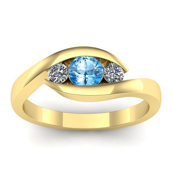 Inel de logodna cu topaz blue rotund