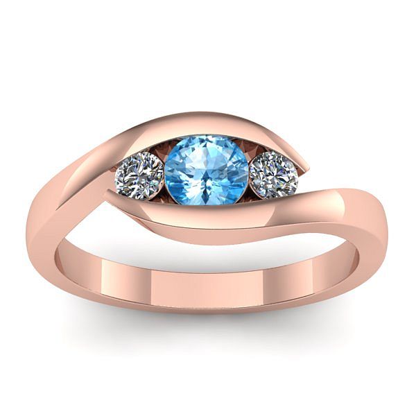 Inel cu topaz blue rotund