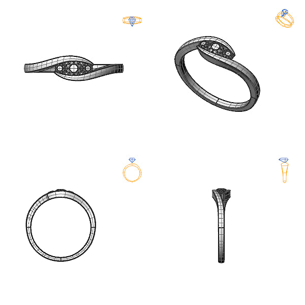 Inel de logodna 3stone cu safir roz