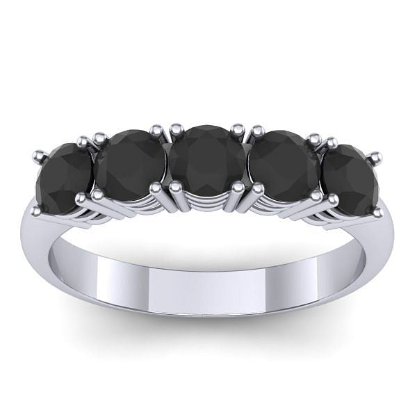 Inel de logodna cu diamante negre rotund