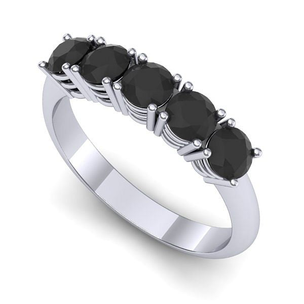 Inel din aur alb cu diamante negre