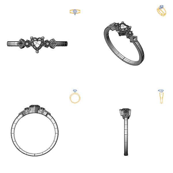 Inel de logodna 3stone cu smarald