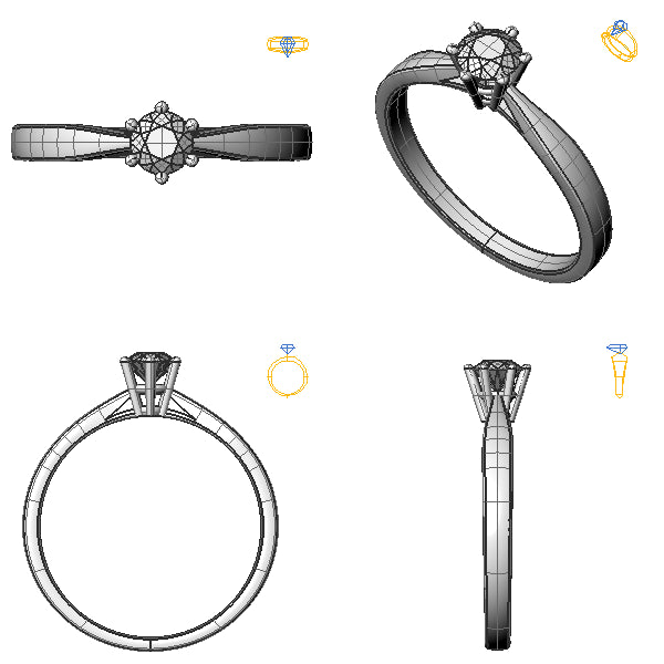 Inel solitaire cu diamant de laborator