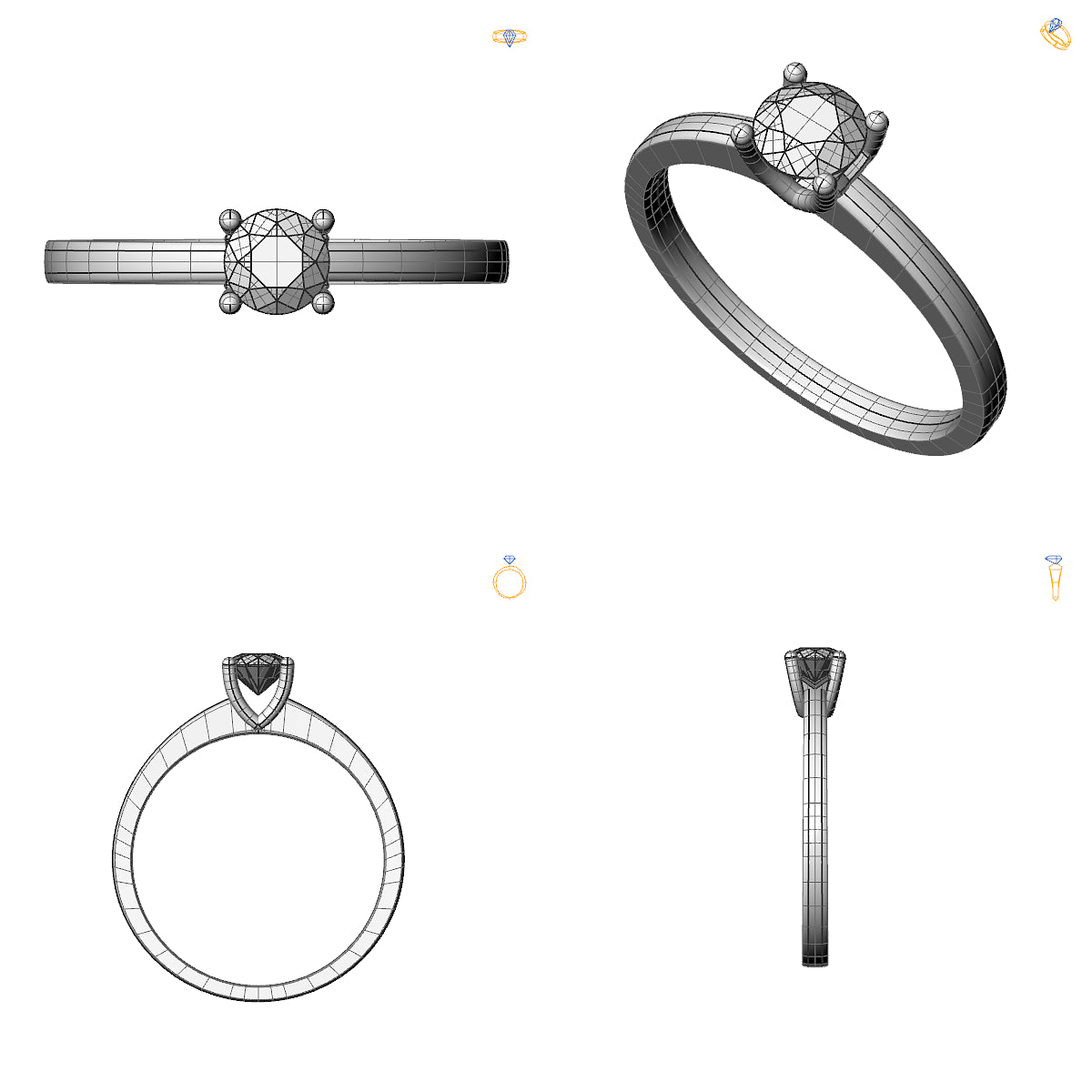 Inel solitaire cu diamant de laborator