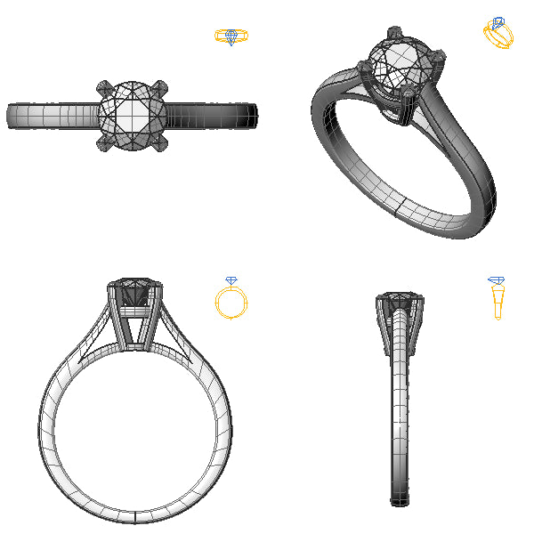 Inel logodna solitaire cu diamant de laborator