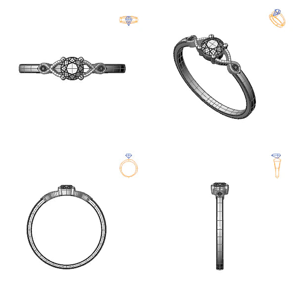 Inel 3stone cu diamant de laborator verde