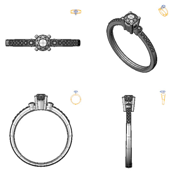 Inel logodna sidestone cu diamant de laborator verde