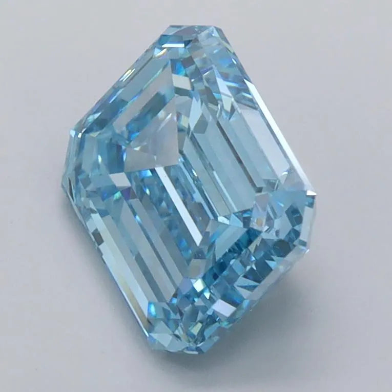2.10ct Emerald Lab Grown Diamond (Colour Fancy Vivid Blue, Clarity VVS1, IGI Certified)