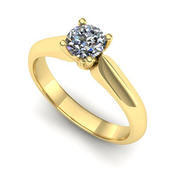Inel de logodna din aur galben cu diamant de laborator