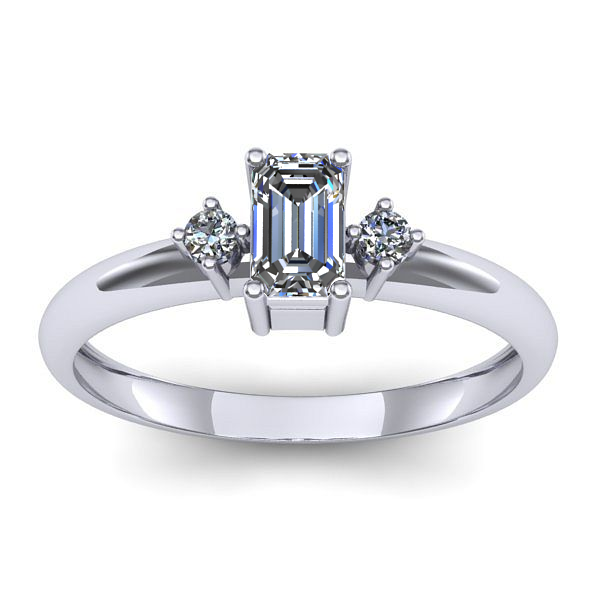 Inel de logodna cu diamant emerald cut