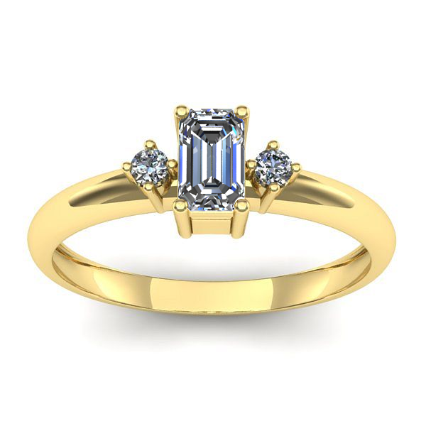 Inel de logodna cu diamant emerald cut