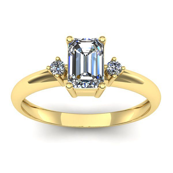 Inel de logodna cu diamant emerald cut