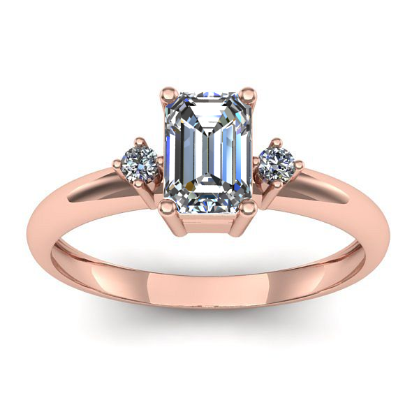 Inel de logodna cu diamant emerald cut