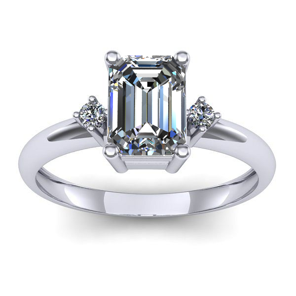 Inel de logodna cu diamant emerald cut