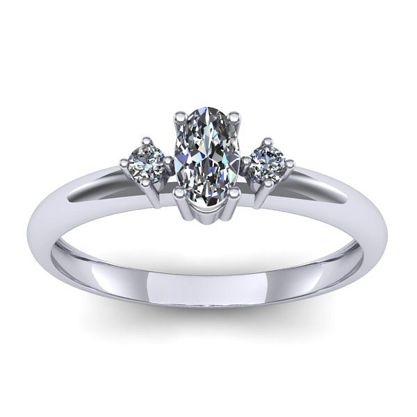 Inel logodna cu diamant natural oval