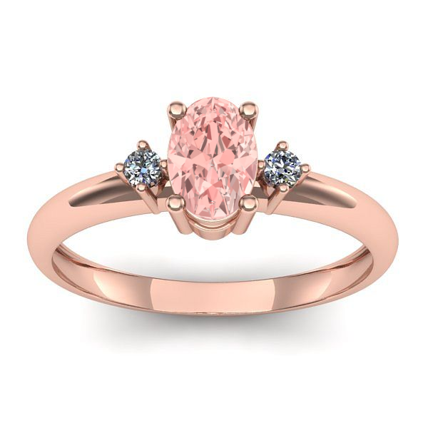 Inel logodna cu diamant de laborator roz oval