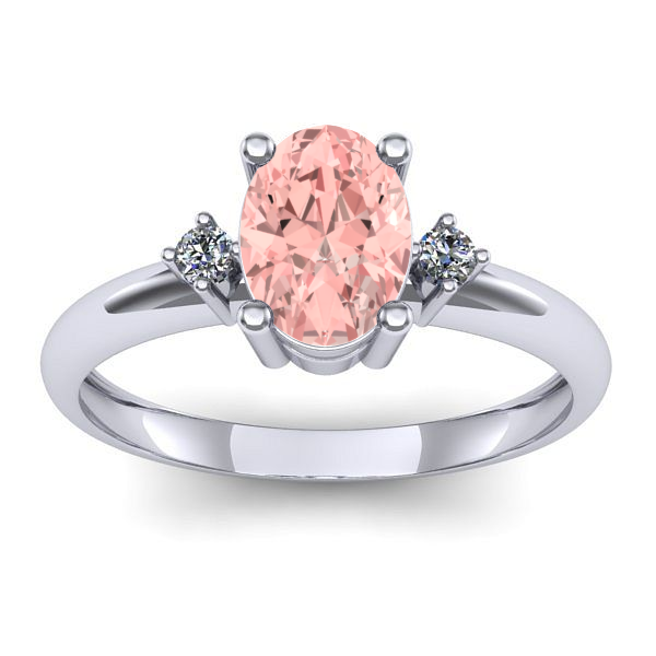 Inel de logodna cu diamant de laborator roz oval