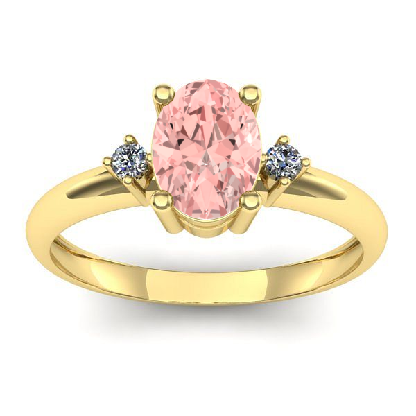 Inel logodna cu diamant de laborator roz oval