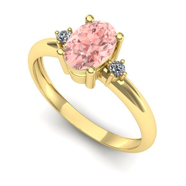 Inel de logodna din aur galben cu diamant de laborator roz