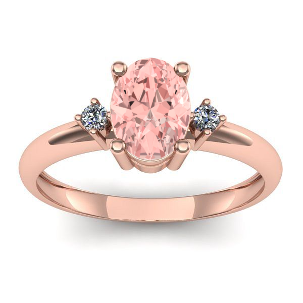 Inel de logodna cu diamant de laborator roz oval