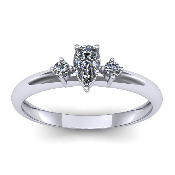 Inel logodna cu diamant pear